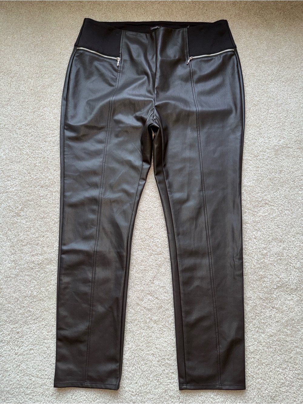 J. McLaughlin Faux Leather Kella Pants in Chocolate Brown, XL, NWOT